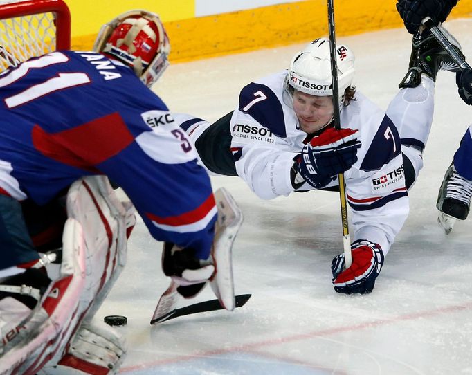 Danny Kristo v utkání se Slovenskem na MS 2013