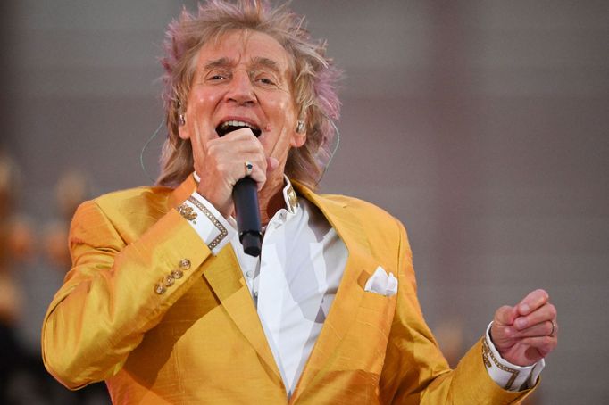 Rod Stewart na oslavách platinového jubilea Alžběty II. v létě 2022.