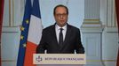 Francouzský prezident François Hollande mluví po teroristickém útoku v Nice