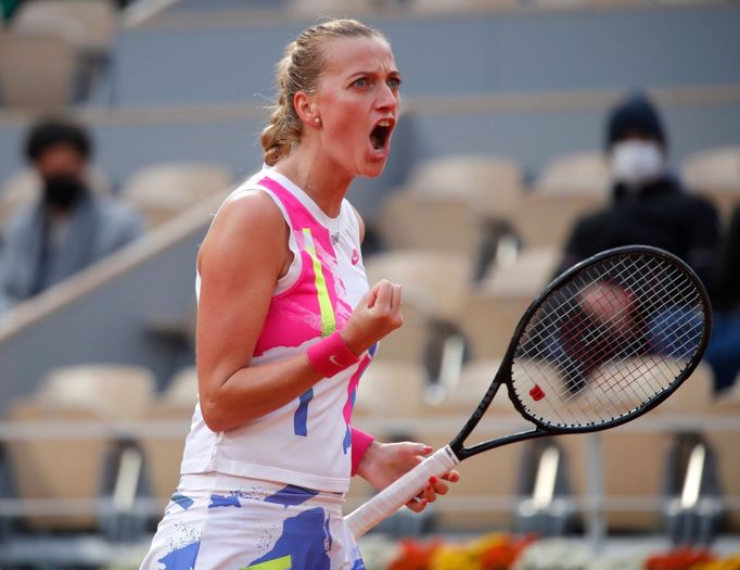 Tennis - French Open - Roland Garros, Paris, France - October 8, 2020 Czech Republic's Petra Kvitova during her semi final match against Sofia Kenin of the U.S. REUTERS/C