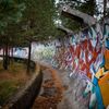 The disused bobsleigh track from the Sarajevo 1984 Winter Olympics is seen on Mount Trebevic, near Saravejo