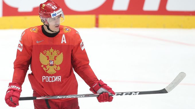 Jevgenij Malkin v dresu Ruska na mistrovství světa 2019.