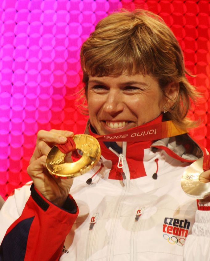 Kateřina Neumannová na olympiádě v Turíně 2006.