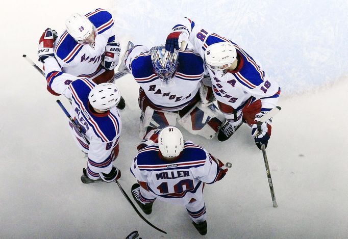 Radost hráčů New Yorku Rangers