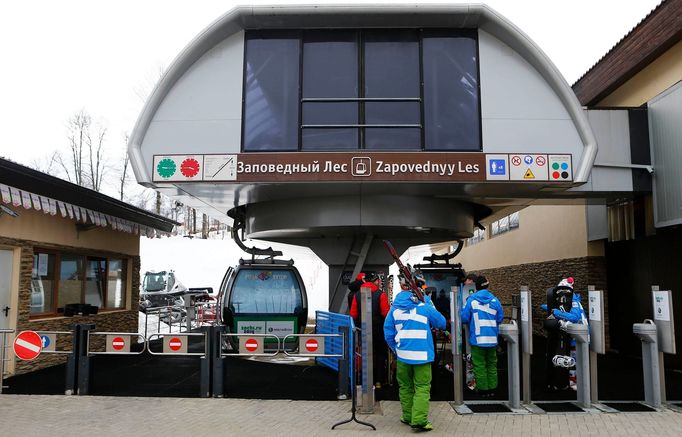 Areál Rosa Chutor nedaleko Krasné Poljany. Zde se budou v roce 2014 konat zimní olympijské hry (Soči).