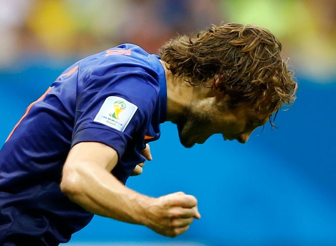 MS 2014, Brazílie-Nizozemsko: Daley Blind slaví gól