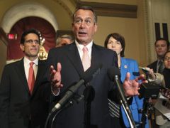 Odpor republikánů vůči reformě zdravotnictví byl větší, než hrozba "vládní odstávky". Na snímku šéf Sněmovny reprezentantů John Boehner.