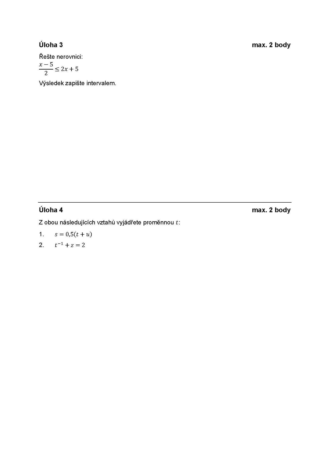 Matematika - státní maturita - základní 3