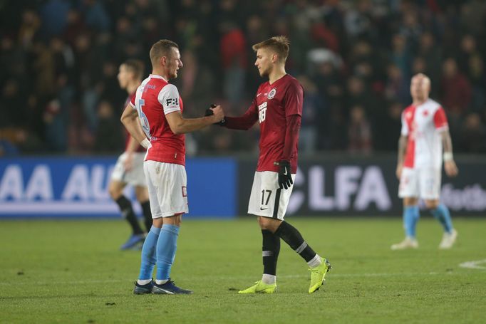 Vladimír Coufal a  Martin Frýdek ml. po derby Sparta - Slavia.