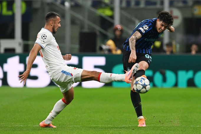 Ivan Schranz v utkání Ligy mistrů Inter Milán - Slavia Praha