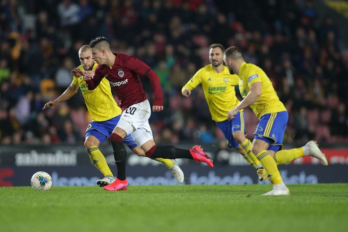 Adam Hložek v zápase 23. kola Sparta - Zlín