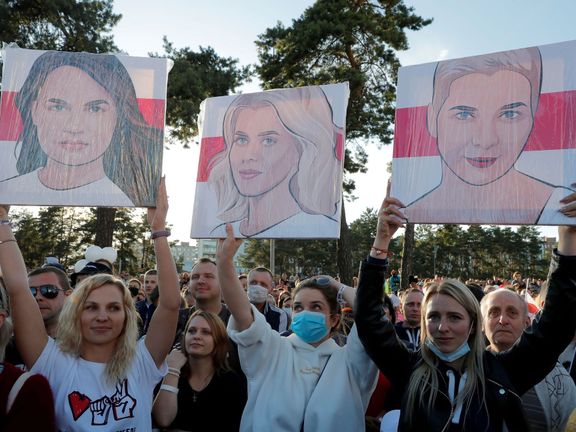 Předvolební mítink ve městě Borisov.