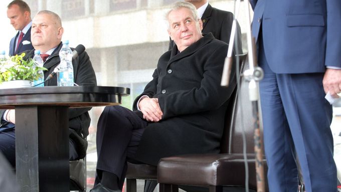 Prezident Miloš Zeman při návštěvě středočeského Berouna.