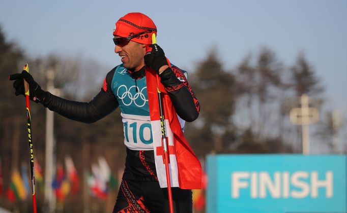 Pita Taufatofua z Tonga při běhu na 15 km na ZOH 2018