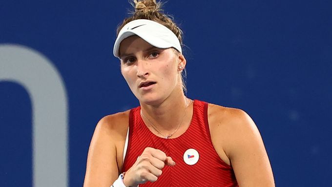 Marketa Vondroušová v osmifinále proti Naomi Ósakaové.