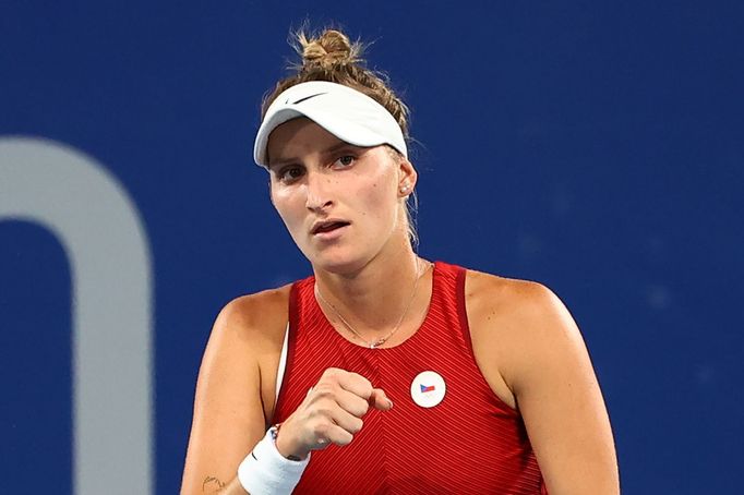 Marketa Vondroušová v osmifinále proti Naomi Ósakaové.