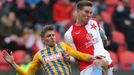 Jiří Texl a Lukáš Provod v zápase 22. kola Slavia - Opava