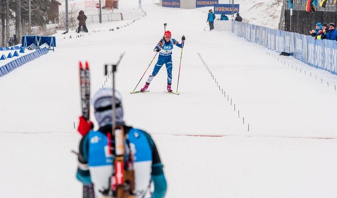 Biatlon, stíhací závod Oberhof (Dorinová-Habertová, Koukalová)