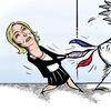 Francie volby Le Penová kresba