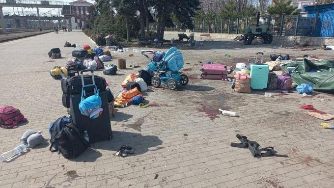 Následky ostřelování města Kramatorsk