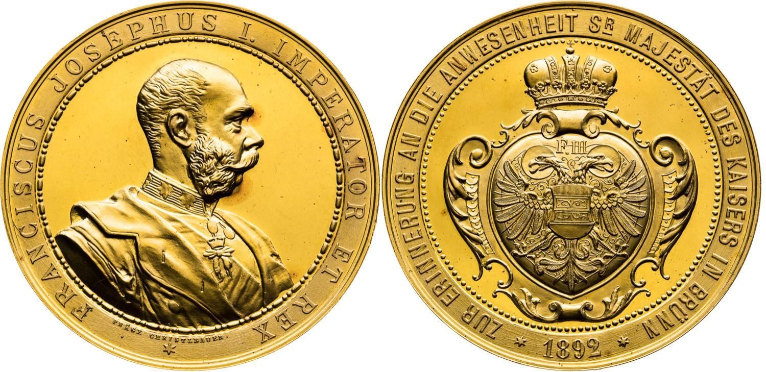 Zlatá medaile 1892 ve váze 25 dukátu