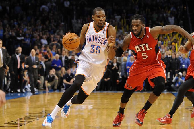 Kevin Durant z Oklahoma City Thunder proti Atlanta Hawks