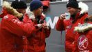 Britain's Prince Harry eats a biscuit after a cold chamber training exercise with the Walking with the Wounded South Pole Allied Challenge 2013 British team at Nuneaton in central England