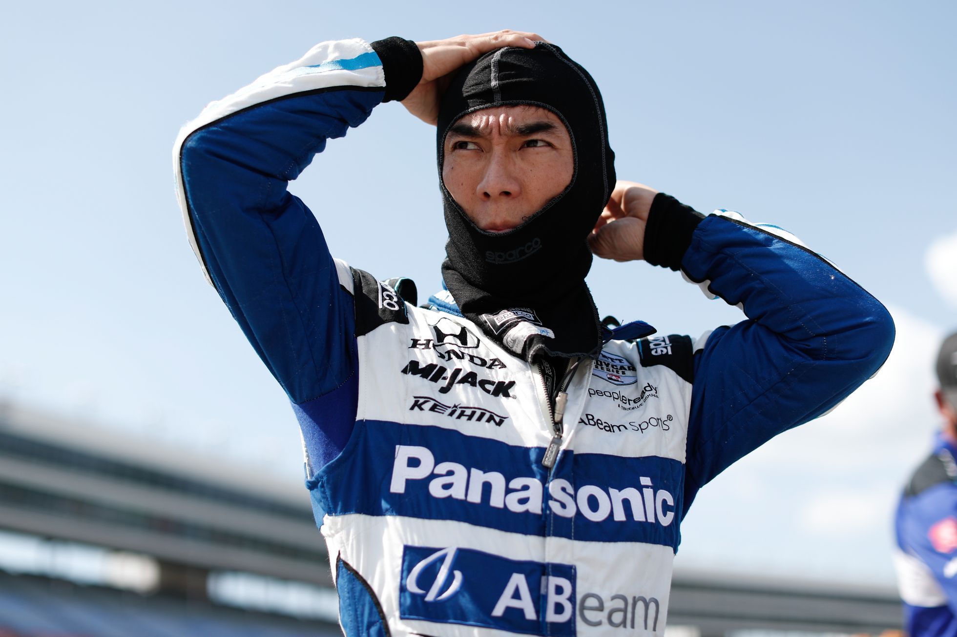 Takuma Sató v závodě IndyCar na Texas Motor Speedway