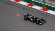 Lewis Hamilton v Mercedesu ve VC Ruska formule 1 2021