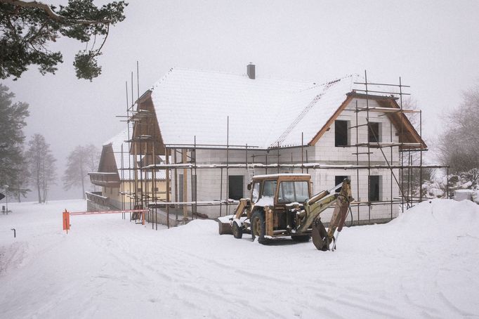 Lipno nad Vltavou v zimě.