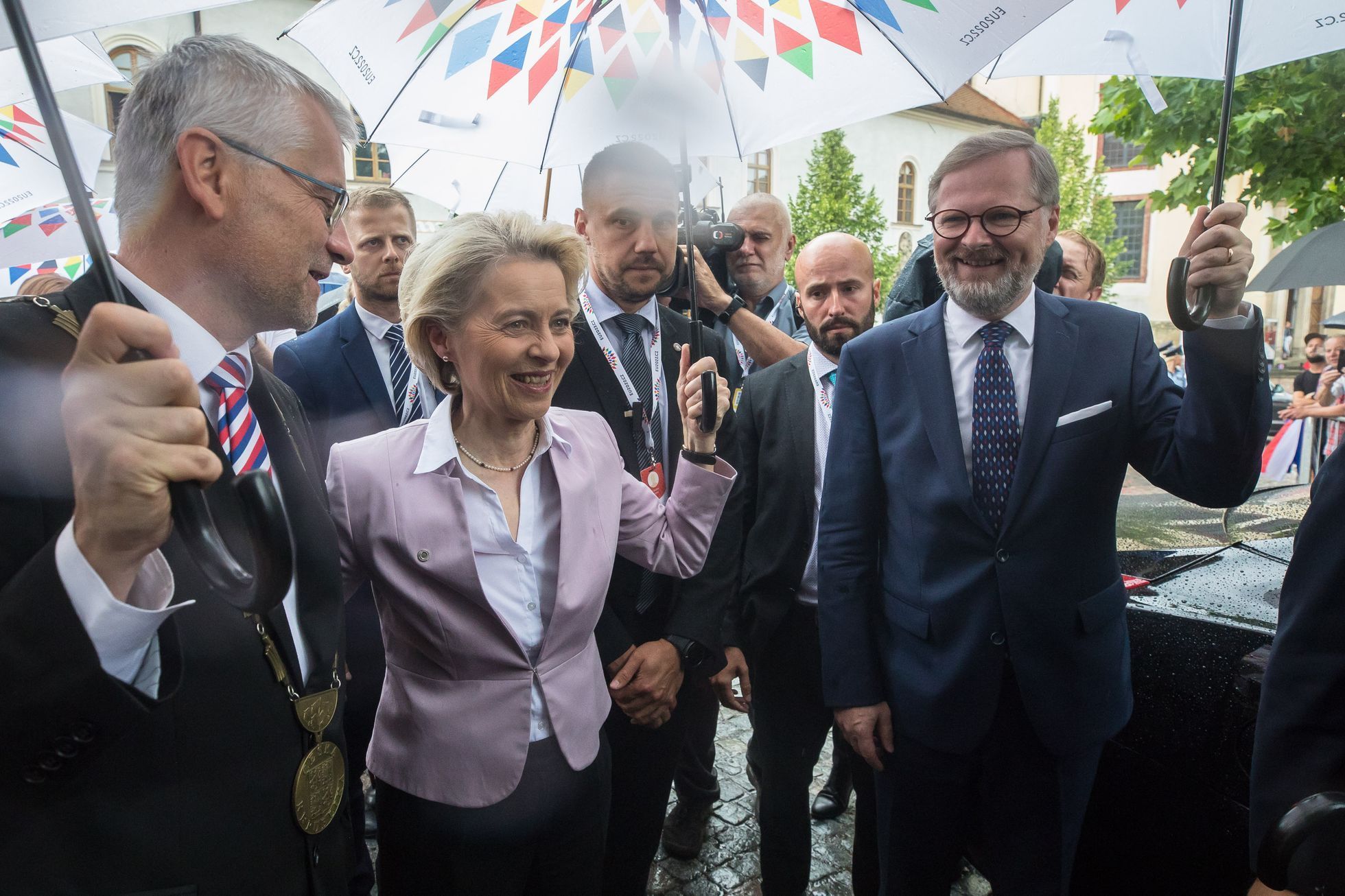 Zahájení předsednictví Česka Radě EU - Litomyšl, příjezdy - Ursula von der Leyenová, PEtr FIala