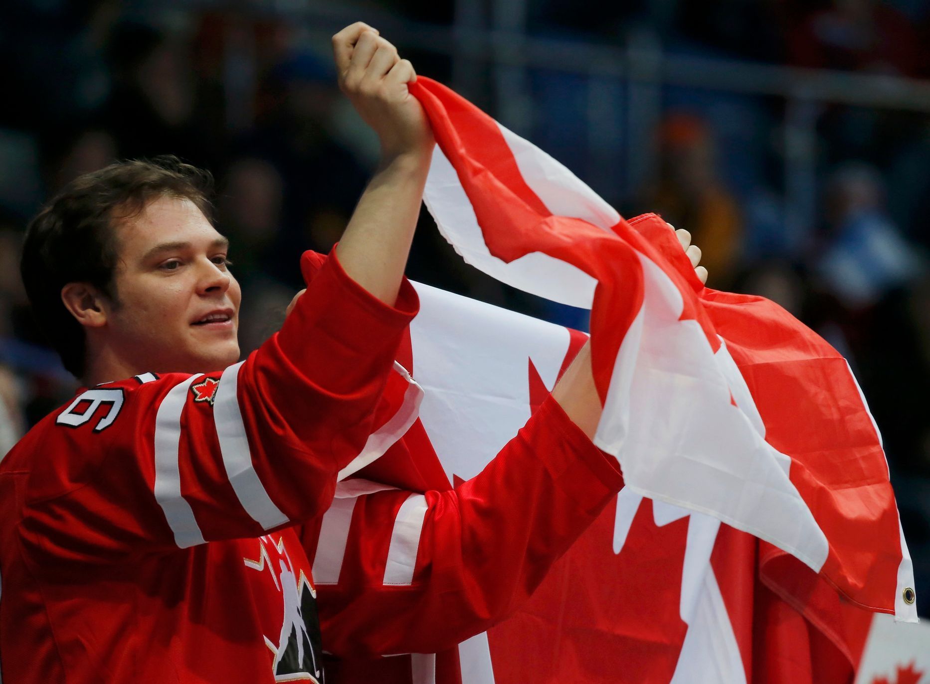MS 2016 finále Kanada-Finsko: kanadský fanmoušek