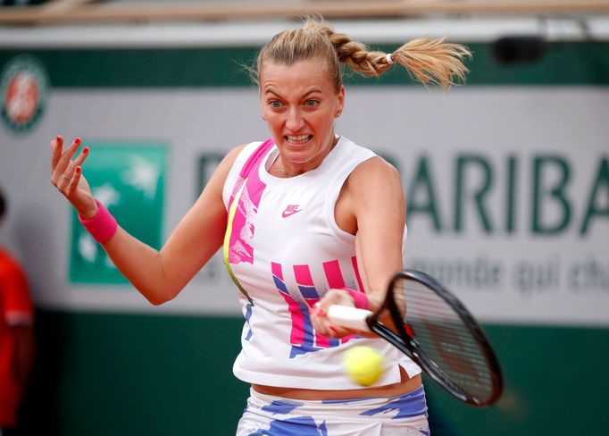 Tennis - French Open - Roland Garros, Paris, France - October 8, 2020 Czech Republic's Petra Kvitova during her semi final match against Sofia Kenin of the U.S. REUTERS/C