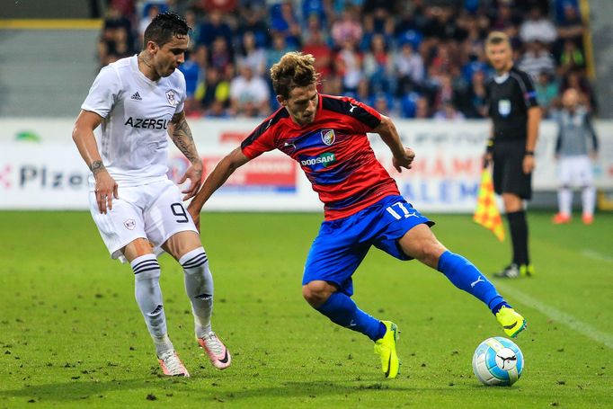 Viktoria Plzeň - FK Karabach, 3. předkolo Ligy mistrů 2016/17. Reynaldo a Patrik Hrošovský