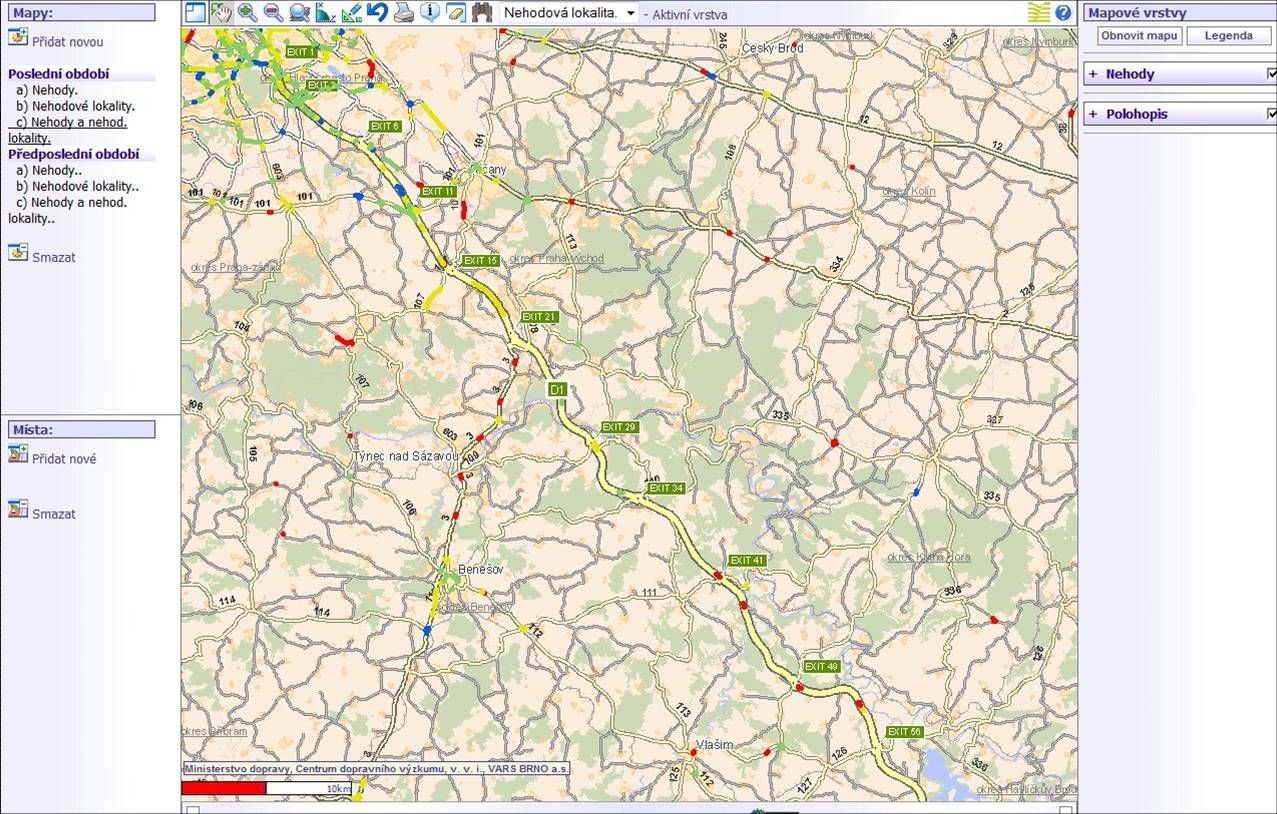 mapa nehodovosti