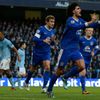Marouane Fellaini se raduje v utkání Manchester City - Everton