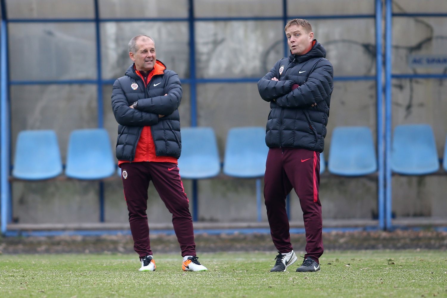 Petr Rada a Stanislav Hejkal na prvním tréninku Sparty