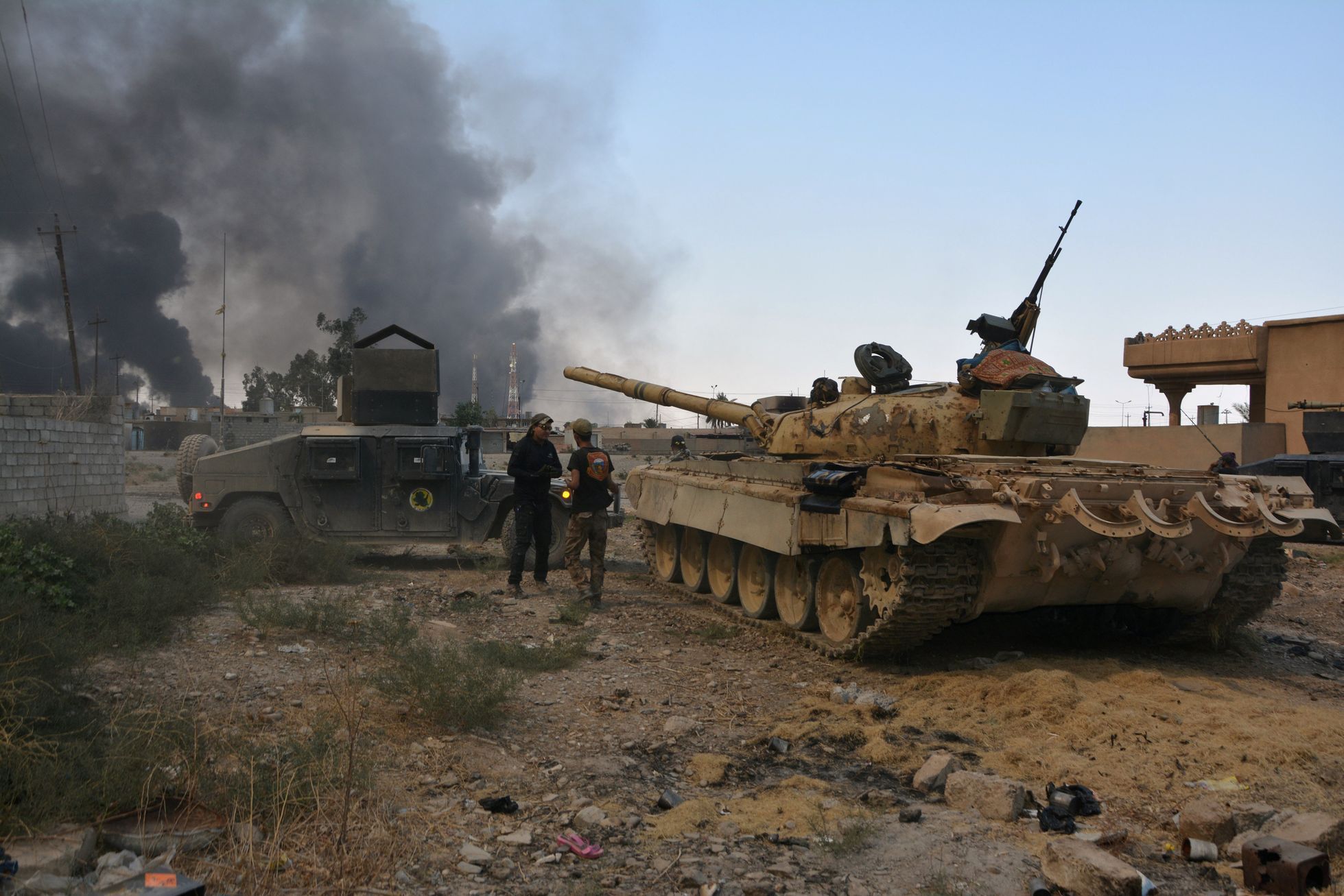 Irácký tank ve městě Kajjára
