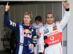 Sebastian Vettel kvalifikaci v Suzuce vyhrál, Lewis Hamilton dojel třetí.