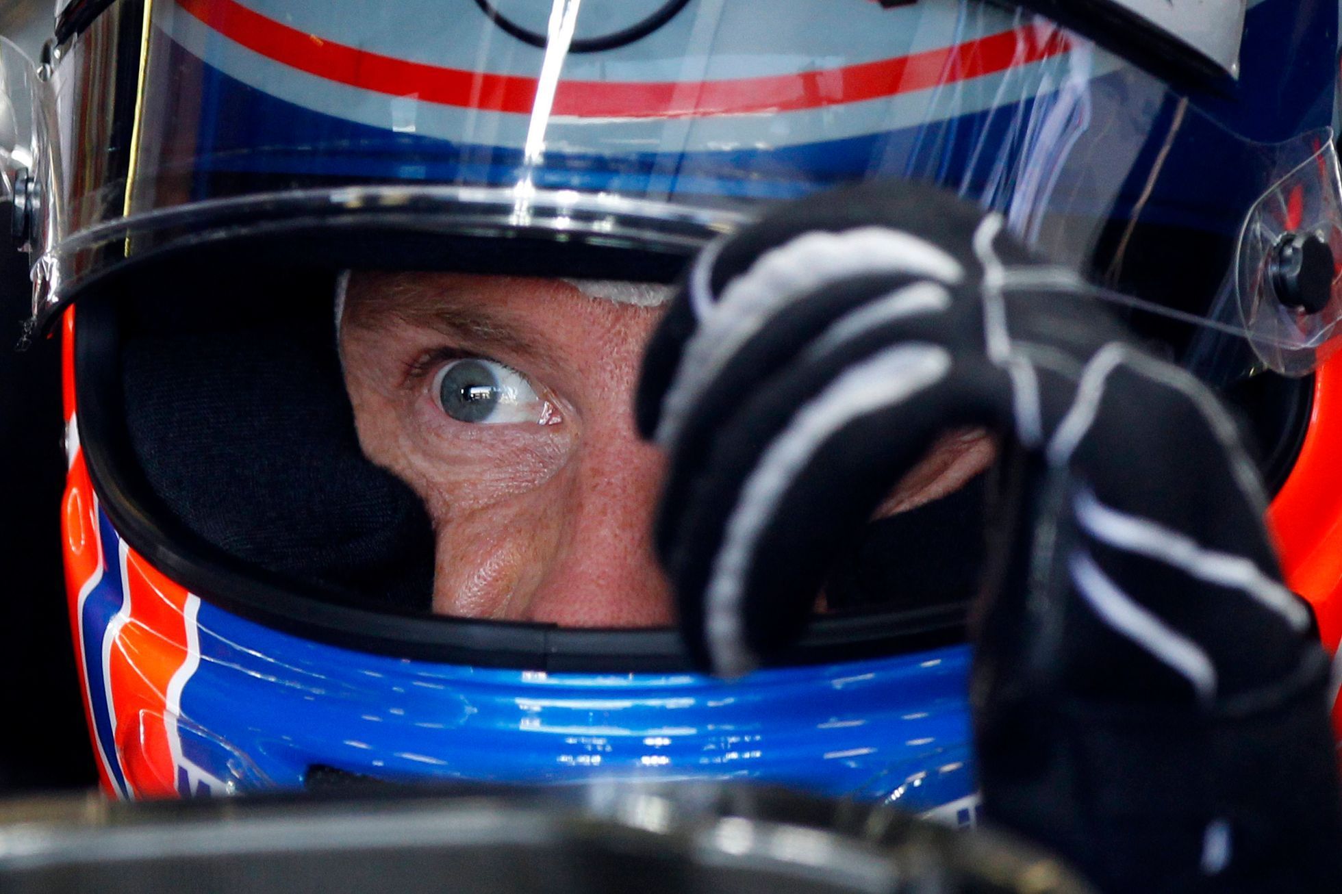 Jenson Button při tréninku v Monze