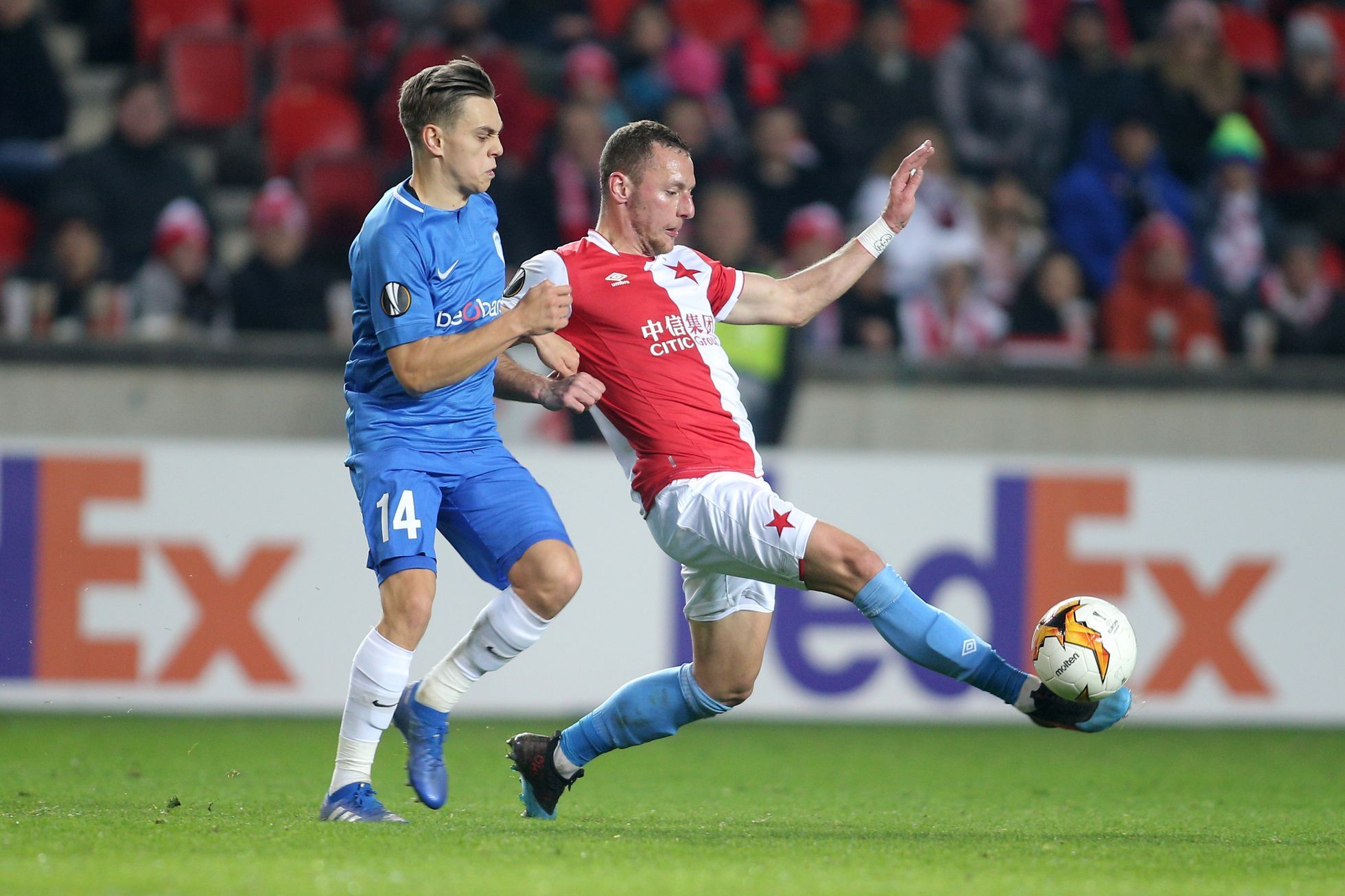 Vladimír Coufal v zápase EL Slavia - Genk