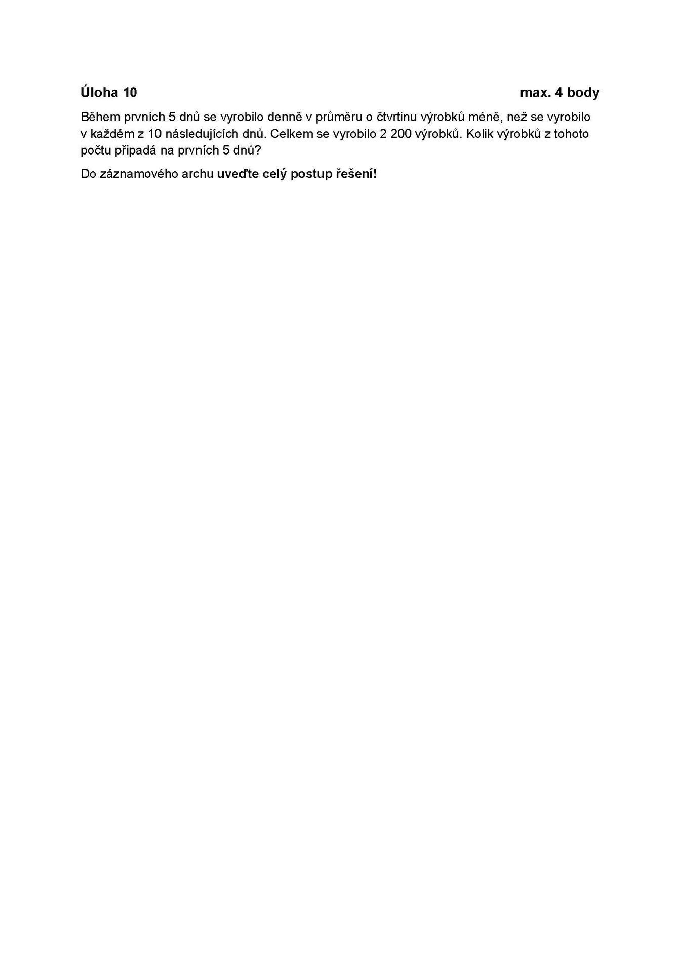 Matematika - státní maturita - vyšší obtížnost 6