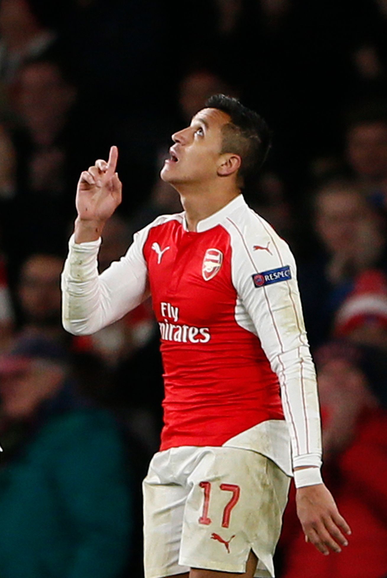 LM, Arsenal-Dinamo Záhřeb: Alexis Sánchez slaví gól na 3:0