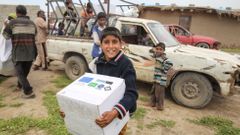 Distribuce pomoci Člověka v tísni, Irák, vesnice Nimrud, al-Abbás