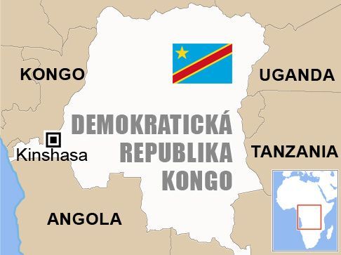 Mapa - Demokratická republika Kongo