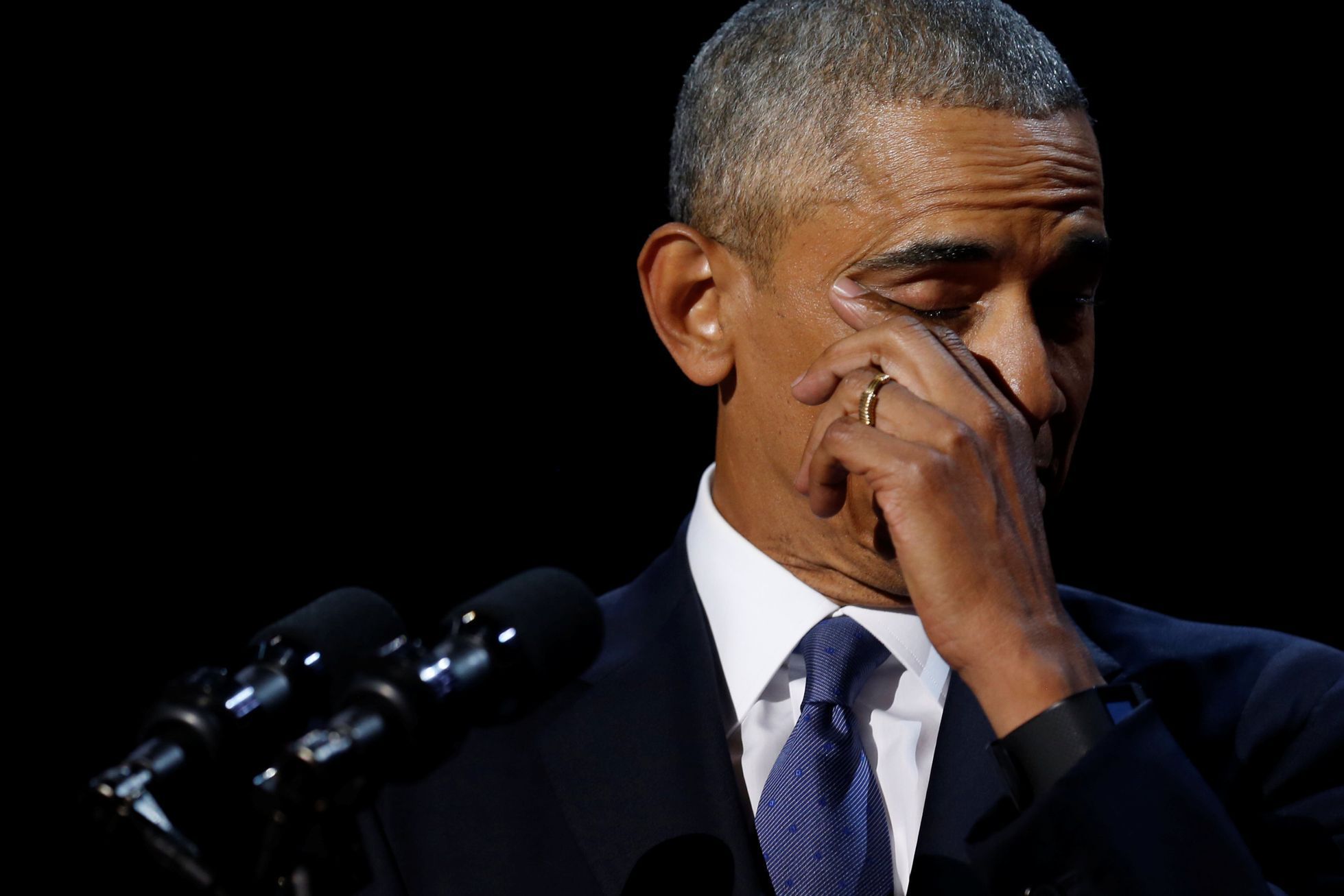 Barack Obama při posledním projevu