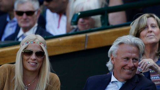 Bjorn Borg se ženou Patricií na Wimbledonu 2015