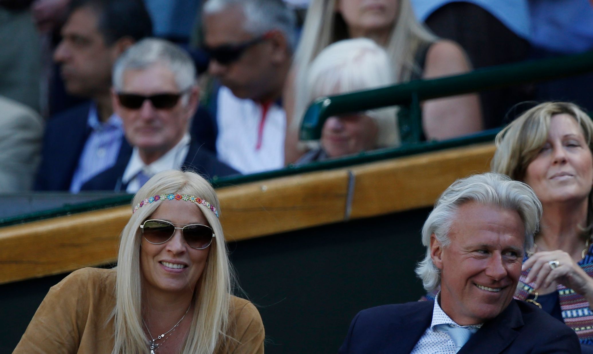 Bjorn Borg se ženou Patricií na Wimbledonu 2015