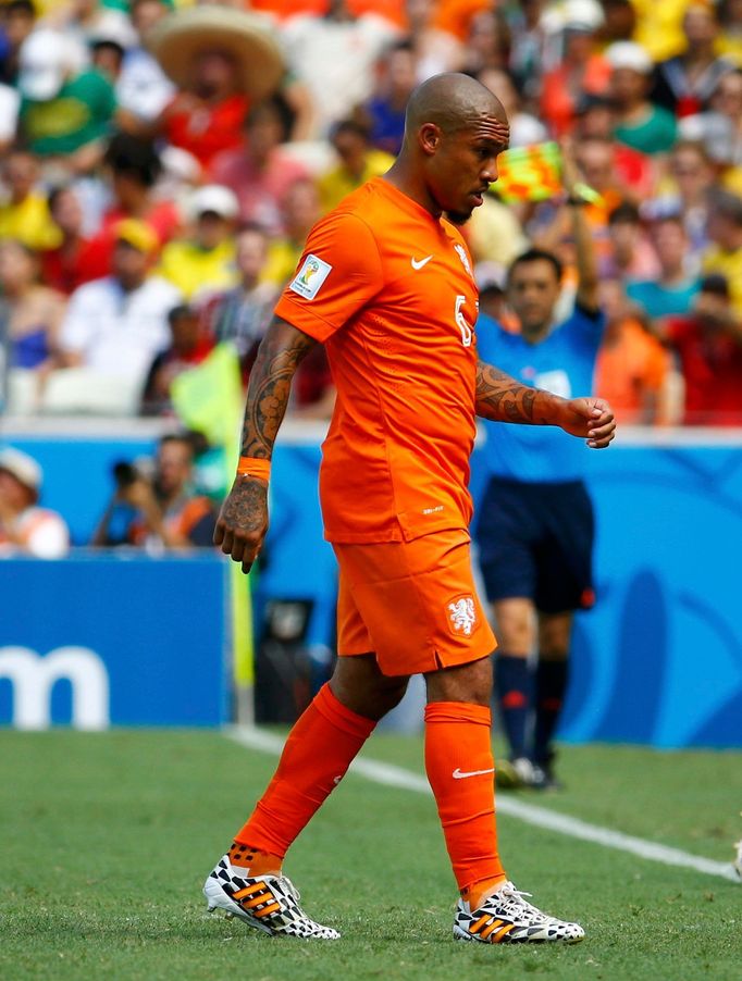 MS 2014, Nizozemsko-Mexiko: zraněný Nigel de Jong