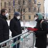 Klárov - demonstrace - pátý stupeň, postižení, handicapovaní, vozíčkáři, sníh, zima